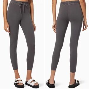 NWT GOOD AMERICAN Cotton Tie Waist 7/8 Leggings- Dark Grey/ Size 4 (X-Large)